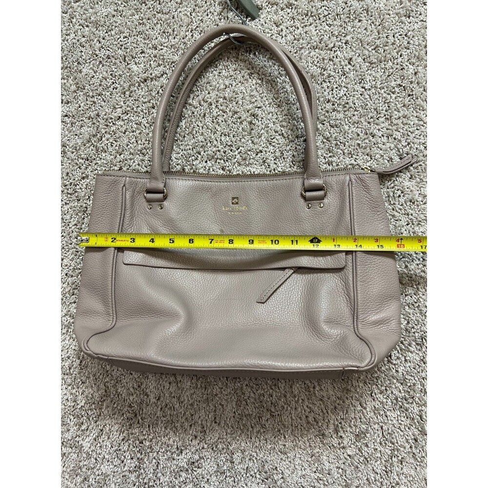 “Kate Spade Beige Leather Handbag Shoulder Tote Purse Women Stylish Bag” - Picture 4 of 11